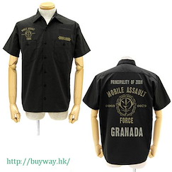 機動戰士高達系列 : 日版 (加大)「突撃機動軍」團徽 黑色 工作襯衫