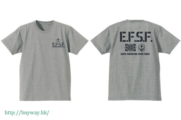 機動戰士高達系列 : 日版 (大碼)「E.F.S.F.」混合灰色 T-Shirt
