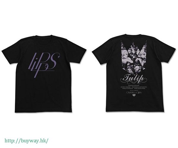 偶像大師 灰姑娘女孩 : 日版 (大碼)「LiPPS」黑色 T-Shirt
