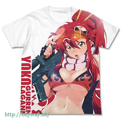 天元突破 紅蓮螺巖 (中碼)「庸子」白色 全彩 T-Shirt Yoko Full Graphic T-Shirt / WHITE-M【Gurren Lagann】