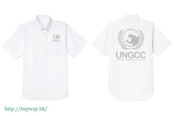 哥斯拉系列 : 日版 (大碼)「聯合國G對策中心」白色 恤衫