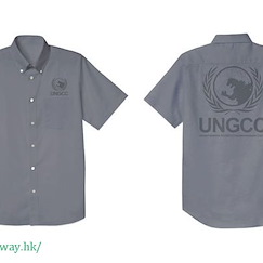 哥斯拉系列 (加大)「聯合國G對策中心」灰丁寧藍 恤衫 United Nations Godziila Countermeasure Center Oxford Shirt (Short Sleeves) / DENIM-XL【Godzilla】