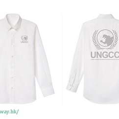 哥斯拉系列 : 日版 (大碼)「聯合國G對策中心」長袖 白色 恤衫