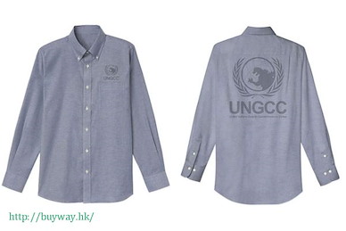 哥斯拉系列 (中碼)「聯合國G對策中心」長袖 灰丁寧藍 恤衫 United Nations Godziila Countermeasure Center Oxford Shirt (Long Sleeves) / DENIM-M【Godzilla】