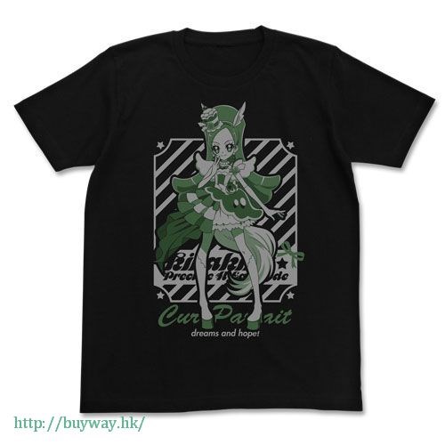 光之美少女系列 : 日版 (中碼)「綺羅星夏爾 / 綺羅鈴」黑色 T-Shirt