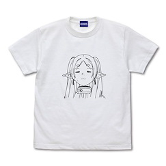 葬送的芙莉蓮 : 日版 (大碼)「芙莉蓮」隱瞞表情 白色 T-Shirt