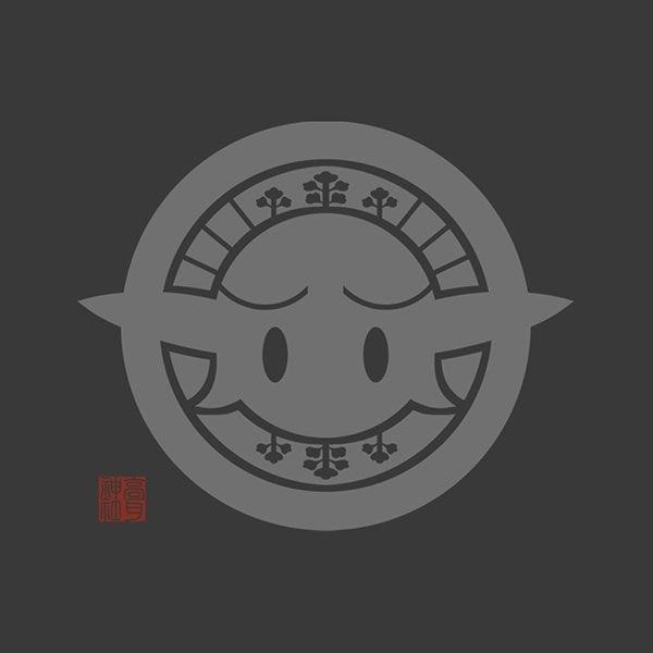 江戶前精靈 : 日版 (中碼) 高耳神社 社紋 墨黑色 T-Shirt