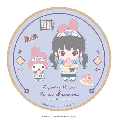 Lycoris Recoil 莉可麗絲 「井之上瀧奈」Sanrio 系列 Q版 木杯墊 Sanrio Characters Wood Coaster Mini Chara ver. Takina Inoue x My Melody【Lycoris Recoil】