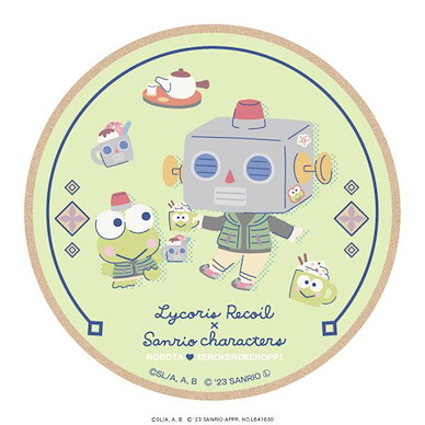 Lycoris Recoil 莉可麗絲 「機器太」Sanrio 系列 Q版 木杯墊 Sanrio Characters Wood Coaster Mini Chara ver. Robota x KeroKero Keroppi【Lycoris Recoil】