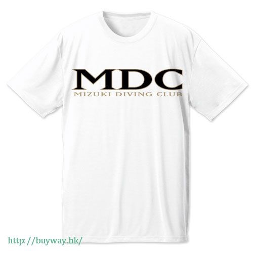 跳水男孩 : 日版 (中碼)「MDC」吸汗快乾 白色 T-Shirt
