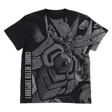三一萬能俠系列 (細碼)「帝皇三一萬能俠」原作版 黑色 T-Shirt Original Edition Getter Emperor All Print T-Shirt /BLACK-S【Getter Robo Series】