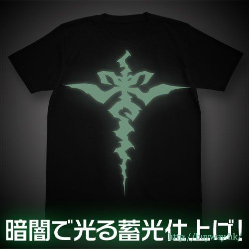 Fate系列 : 日版 (細碼)「黑 Saber」紋樣 黑色 T-Shirt