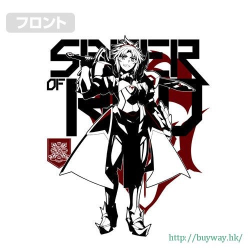 Fate系列 : 日版 (細碼)「紅 Saber (Mordred)」白色 T-Shirt