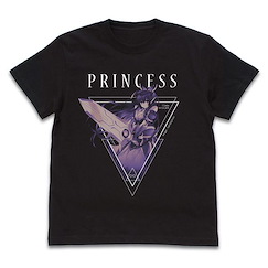 約會大作戰 : 日版 (中碼)「夜刀神十香」PRINCESS 黑色 T-Shirt