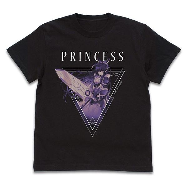 約會大作戰 : 日版 (細碼)「夜刀神十香」PRINCESS 黑色 T-Shirt