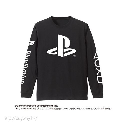 PlayStation : 日版 (加大)「PlayStation」長袖 黑色 T-Shirt
