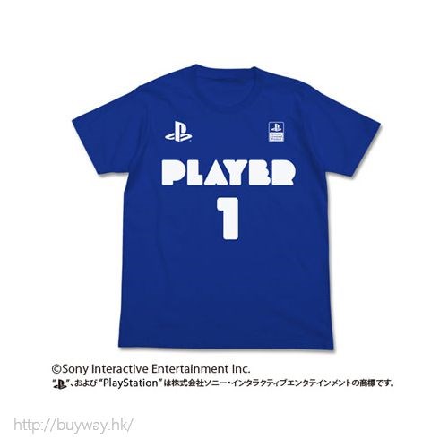PlayStation : 日版 (中碼)「Player 1」寶藍色 T-Shirt