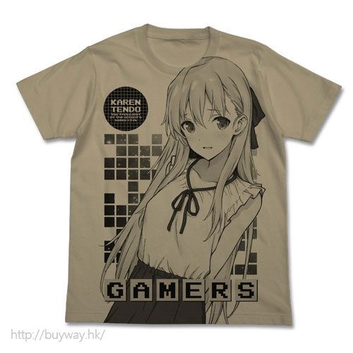 Gamers 電玩咖！ : 日版 (大碼)「天道花憐」深卡其色 T-Shirt