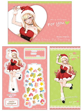戀上換裝娃娃 「喜多川海夢」聖誕套裝 (企牌 + 大毛巾 + 明信片) Greeting Set Marin & Christmas (Acrylic Figure, Big Towel, Postcard)【My Dress-Up Darling】