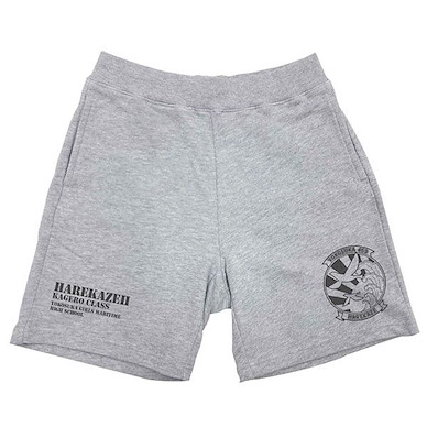高校艦隊 (加大)「晴風II」碳灰色 短褲 Harekaze II Emblem Sweat Shorts /HEATHER GRAY-XL【High School Fleet】