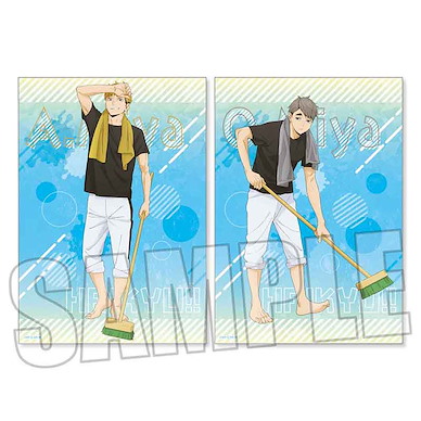 排球少年!! 「宮侑 + 宮治」清潔泳池 Ver. 簡易貼海報 (1 套 2 枚) Raku Pita Poster Miya Atsumu & Miya Osamu Pool Cleaning Ver.【Haikyu!!】