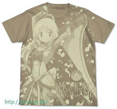 魔法少女小圓 (細碼)「十咎桃子」深卡其色 T-Shirt Momoko Togame All Print T-Shirt / SAND KHAKI-S【Puella Magi Madoka Magica】
