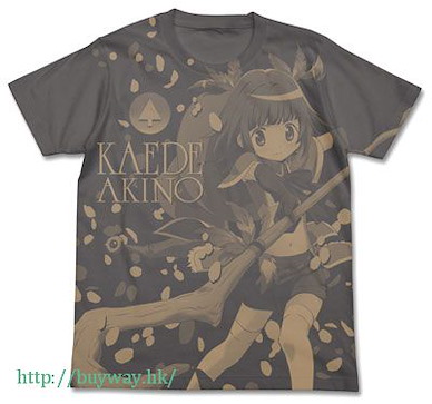 魔法少女小圓 (大碼)「秋野楓」灰色 T-Shirt Kaede Akino All Print T-Shirt / MEDIUM GRAY-L【Puella Magi Madoka Magica】
