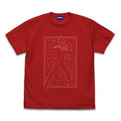 超人系列 (大碼)「超人七號」紅色 T-Shirt Ultra Seven Illustration Touch T-Shirt /RED-L【Ultraman Series】