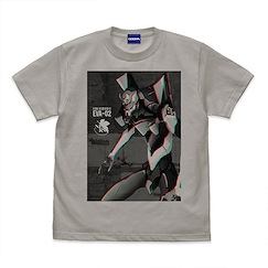 新世紀福音戰士 : 日版 (大碼)「2號機」單色插圖 淺灰 T-Shirt