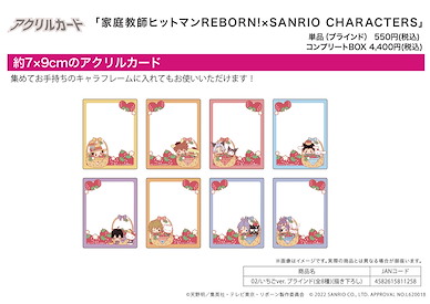 家庭教師HITMAN REBORN! 亞克力咭 Sanrio 系列 02 草莓 Ver. (8 個入) Acrylic Card  x SANRIO CHARACTERS 02 Strawberry Ver. (Original Illustration) (8 Pieces)【Reborn!】