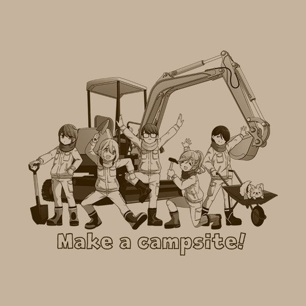 搖曳露營△ : 日版 (細碼) Make a campsite！淺米色 T-Shirt