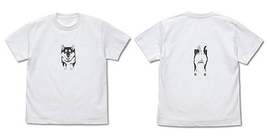 世界末日與柴犬同行 (中碼)「小春」石原雄先生デザイン 壁とハルさん Tシャツ 黒柴 ver. T-Shirt Yu Ishihara Design Kabe to Haru-san T-Shirt Black Shiba ver./WHITE-M【Doomsday With My Dog】