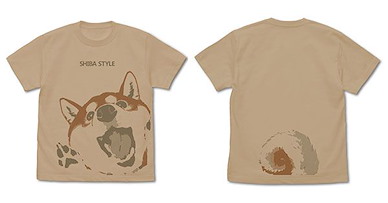 世界末日與柴犬同行 (大碼)「小春」石原雄先生デザイン ハルさん突撃 淺米色 T-Shirt Yu Ishihara Design Haru-san Totsugeki T-Shirt /LIGHT BEIGE-L【Doomsday With My Dog】