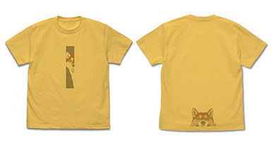 世界末日與柴犬同行 (大碼)「小春」石原雄先生デザイン ハルさんチラリ 香蕉黃 T-Shirt Yu Ishihara Design Haru-san Chirari T-Shirt /BANANA-L【Doomsday With My Dog】
