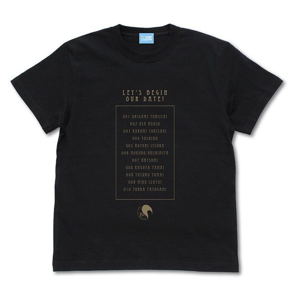 約會大作戰 : 日版 (加大) 天使 黑色 T-Shirt