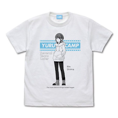 搖曳露營△ (中碼)「志摩凜」白色 T-Shirt Rin Shima T-Shirt /WHITE-M【Laid-Back Camp】