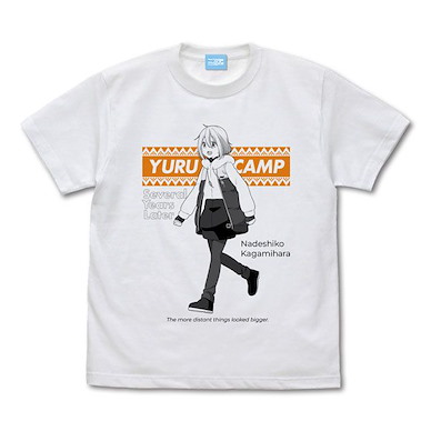 搖曳露營△ (大碼)「各務原撫子」白色 T-Shirt Nadeshiko Kagamihara T-Shirt /WHITE-L【Laid-Back Camp】