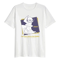 Code Geass 叛逆的魯魯修 : 日版 (大碼)「魯路修」turn around 寬鬆 白色 T-Shirt