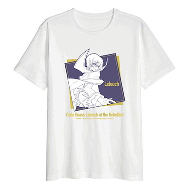 Code Geass 叛逆的魯魯修 (大碼)「魯路修」turn around 寬鬆 白色 T-Shirt turn around Big Silhouette T-Shirt A【Code Geass】