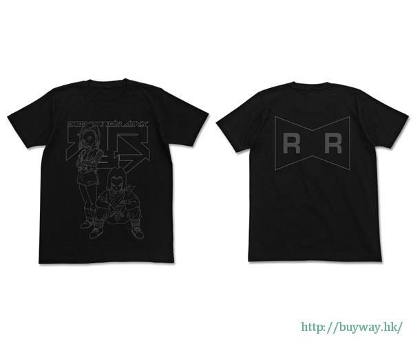 龍珠 : 日版 (細碼)「人造人17號 + 人造人18號」黑色 T-Shirt