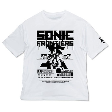 超音鼠 (加大)「超音鼠」未知邊境 寬鬆 白色 T-Shirt Sonic Frontiers Big Silhouette T-Shirt /WHITE-XL【Sonic the Hedgehog】