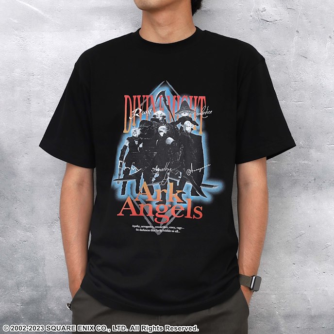最終幻想系列 : 日版 (大碼) 最終幻想XI Ark Angels 黑色 T-Shirt