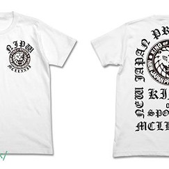 新日本職業摔角 (大碼)「獅子」圖案 白色 T-Shirt Lion Mark T-Shirt Old English Ver. / WHITE-L【New Japan Pro-wrestling】