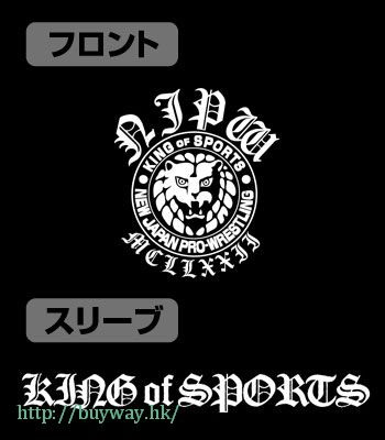 新日本職業摔角 : 日版 (中碼)「獅子」圖案 長袖 黑色 T-Shirt