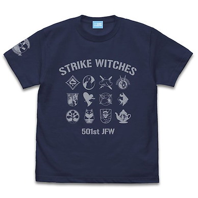 強襲魔女系列 (細碼) 第501統合戰鬥航空團 個人印記 藍紫色 T-Shirt 501st Joint Fighter Wing Strike Witches ROAD to BERLIN Strike Witches Personal Mark T-Shirt /INDIGO-S【Strike Witches Series】