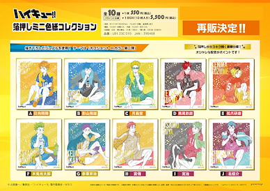 排球少年!! 色紙 新配色 (10 個入) Gilding Mini Shikishi Collection U91 23C 010 (10 Pieces)【Haikyu!!】