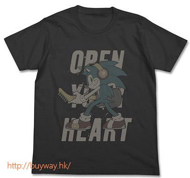 超音鼠 (細碼)「結他超音鼠」墨黑色 T-Shirt (Size: Small) Guitar Sonic T-Shirt / SUMI【Sonic the Hedgehog】