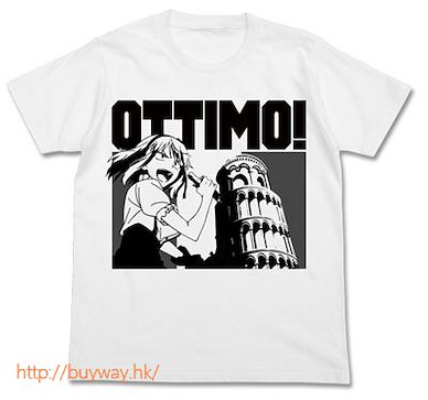 粗點心戰爭 (細碼)「枝垂螢」"Ottimo!" 白色 T-Shirt (Size: Small) Ottimo! T-Shirt / WHITE【Dagashi Kashi】