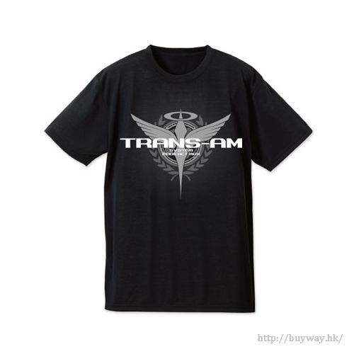 機動戰士高達系列 : 日版 (細碼)「Trans-Am」吸汗快乾 黑色 T-Shirt