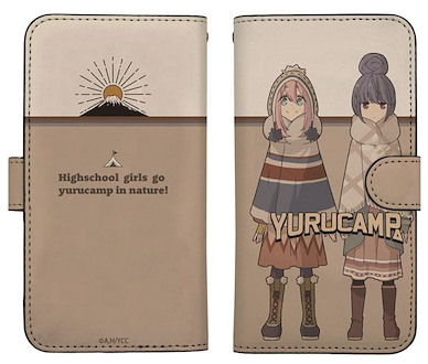搖曳露營△ 「各務原撫子 + 志摩凜」148mm 筆記本型手機套 (iPhoneX) "Yuru Camp" Nadeshiko & Rin Book-style Smartphone Case 148【Laid-Back Camp】